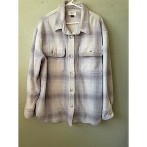 American Eagle Plaid Shacket Oversized Flannel Shirt Jacket Men's Lg